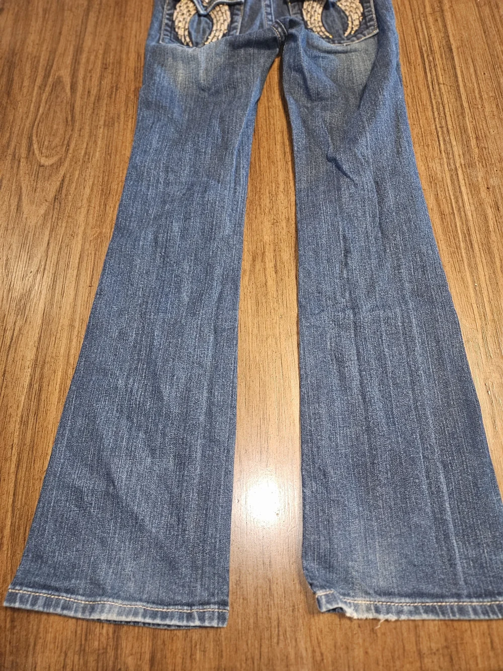 Miss Me Medium Blue Denim Jeans with Embroidered Wing Pockets